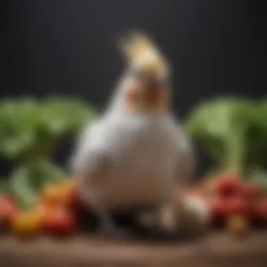 Assorted vegetables suitable for cockatiels
