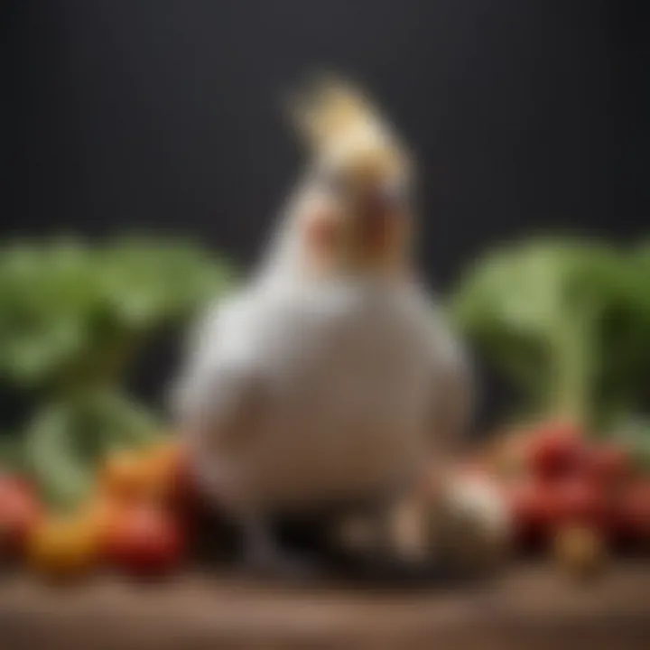 Assorted vegetables suitable for cockatiels