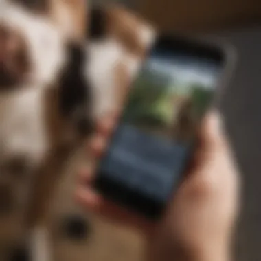 A hand holding a smartphone displaying a crowdfunding campaign for veterinary bills