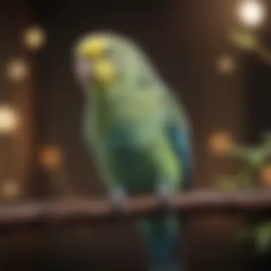 The Importance of Specialized Care for Budgies A serene budgie perched on a branch