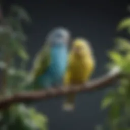 A healthy budgie perched on a branch