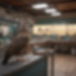 A well-equipped avian clinic with specialized tools and facilities for bird care