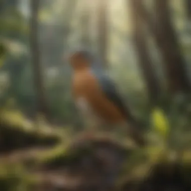 Diverse Bird Habitat Interaction A peaceful bird habitat with various species interacting