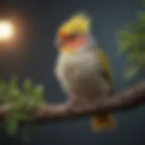 A vibrant cockatiel perched gracefully on a branch.