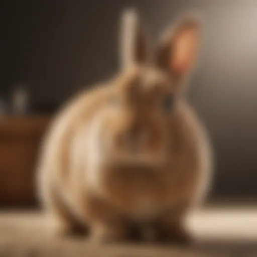 Close-up of a Netherlands dwarf bunny showcasing its unique features.