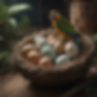 Nest with Parrot Eggs Nest with parrot eggs in a natural setting