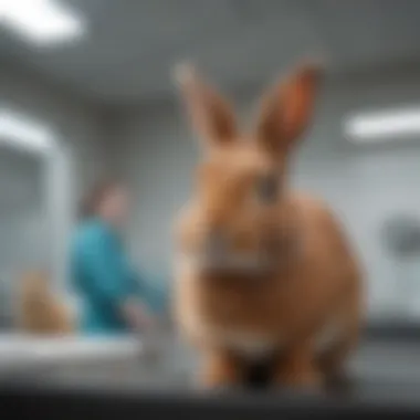Rabbit in a Safe Clinic Environment A rabbit in a comfortable veterinary clinic environment.