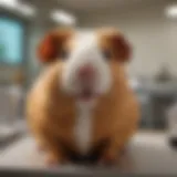 A happy guinea pig in a veterinary clinic