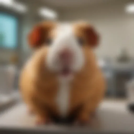 A happy guinea pig in a veterinary clinic