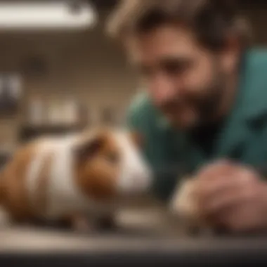 Guinea pig owner discussing care options with a vet