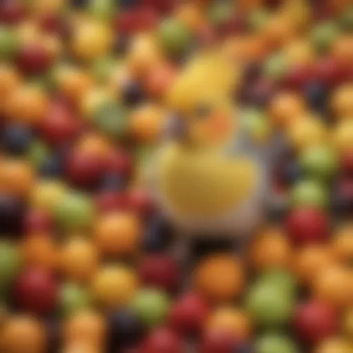Colorful assortment of fresh fruits suitable for cockatiels