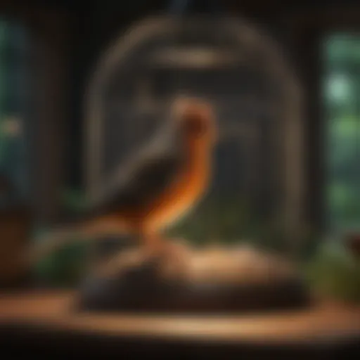 Vibrant full spectrum light illuminating a bird cage