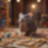 Rats exploring a colorful maze toy