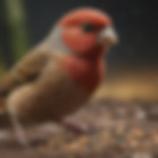 Variety of finch food including seeds and pellets