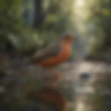 A serene environment for birds, highlighting their natural habitat