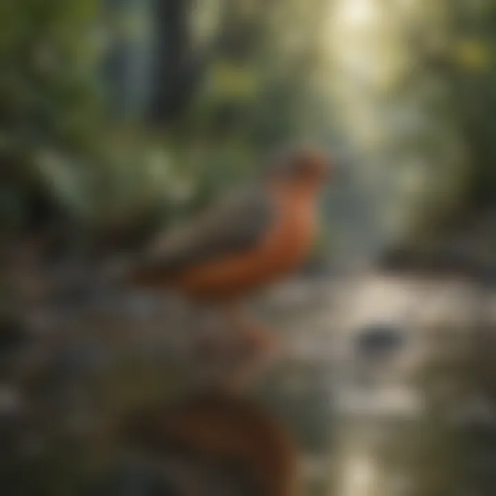 A serene environment for birds, highlighting their natural habitat