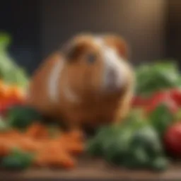 Vibrant assortment of fresh vegetables for guinea pigs