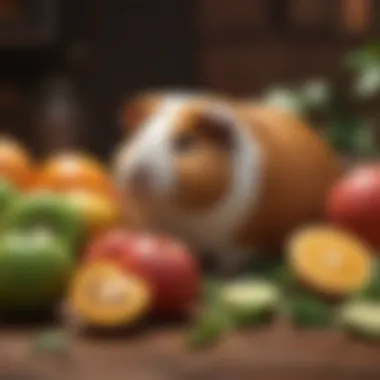 Colorful fruits suitable for guinea pigs