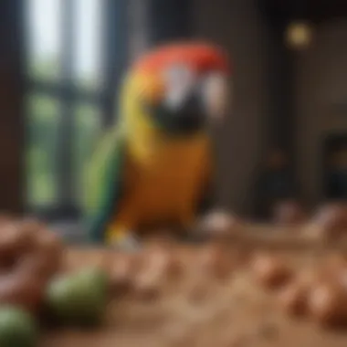 Diverse Seeds and Nuts for Parrots Parrot enjoying a variety of seeds and nuts