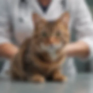 Veterinarian examining a distressed cat in an emergency clinic