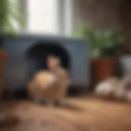 Cozy rabbit litter box setup