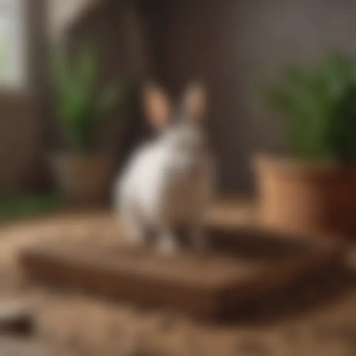 Necessary materials displayed for constructing a rabbit litter box