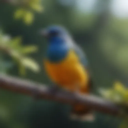 Colorful bird perched on a branch