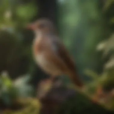 Designing a Peaceful Sanctuary for Birds A tranquil space for a bird with soft lighting and greenery