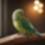 A parakeet perched on a finger showcasing trust.
