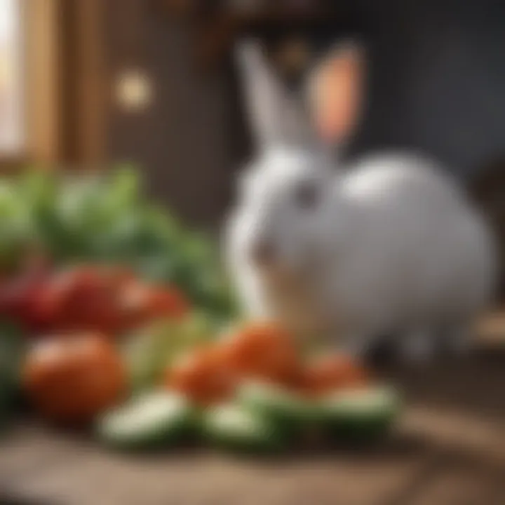 A selection of fresh vegetables suitable for rabbits