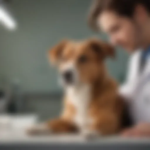 Dr. Mitchell examining a dog in the clinic