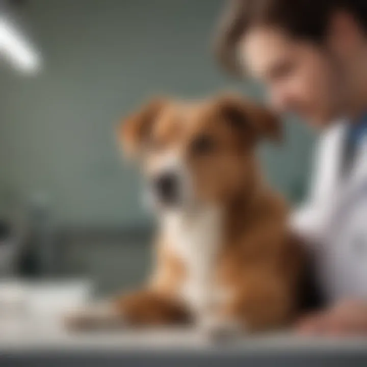 Dr. Mitchell examining a dog in the clinic