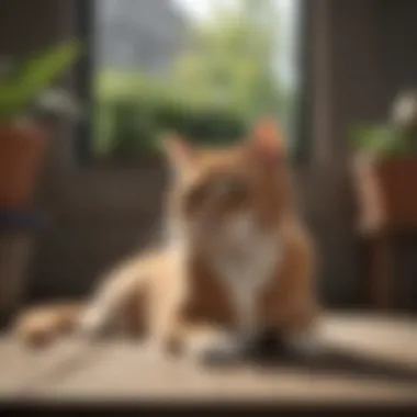 Creating a Healthy Environment for Pets A healthy cat resting peacefully in a well-ventilated area.