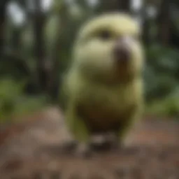 Kakapo dog showcasing its unique physical traits in a natural setting