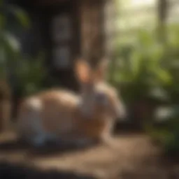 A cozy rabbit habitat showcasing natural elements and proper space