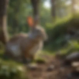 A cozy rabbit habitat with natural elements