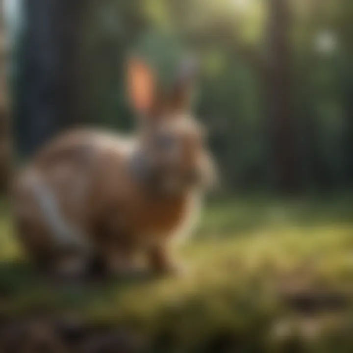 A rabbit engaging in playful behavior