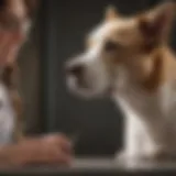 Veterinary professional examining a pet