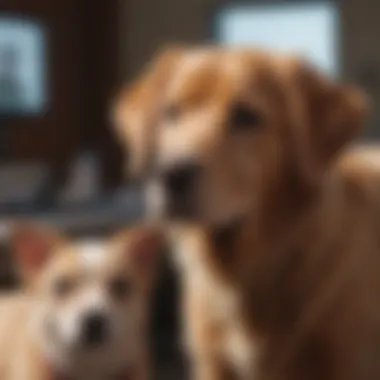 Consultation Between Pet Owner and Veterinarian Pet owner consulting with a veterinarian
