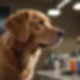 Veterinary team providing care to a dog