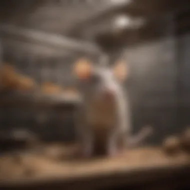 Spacious rat cage with various levels and tunnels