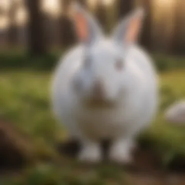 Rabbit owner demonstrating litter training techniques