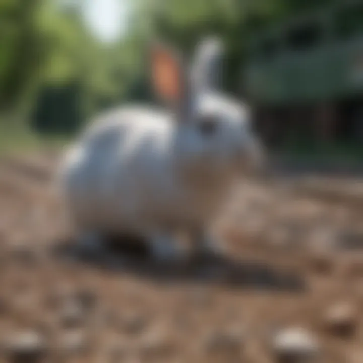 Different types of litter material for rabbits
