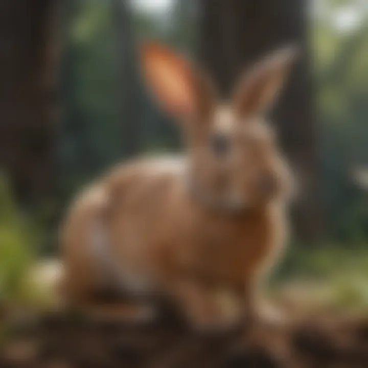 Diagram illustrating rabbit digestive anatomy