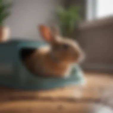 A rabbit demonstrating effective litterbox behavior