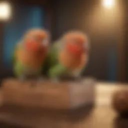 A beautifully crafted wooden lovebird breeding box