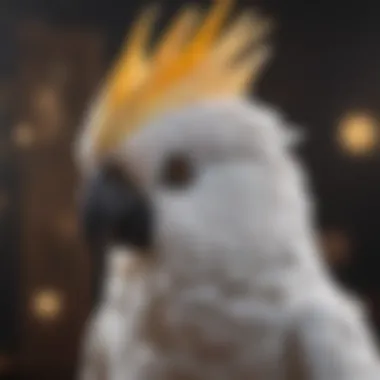 Charming Male Cockatoo A majestic male cockatoo displaying its crest, embodying personality and charm.