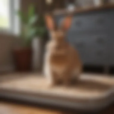 Creating a Comfortable Litter Box Environment for Bunnies A cozy bunny litter box setup with soft bedding