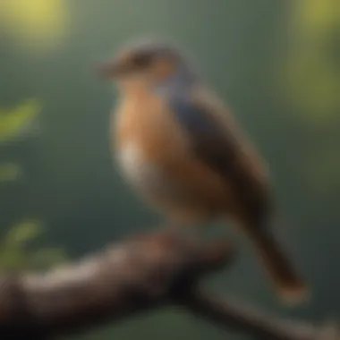 Calm and content bird resting on a perch