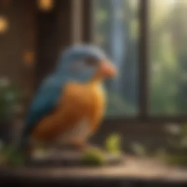 Pet bird in a peaceful environment